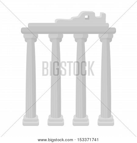 Turkish ruins icon in monochrome style isolated on white background. Turkey symbol vector illustration.