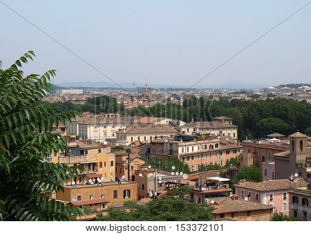 view of Rome from Janiculum Hill Italy