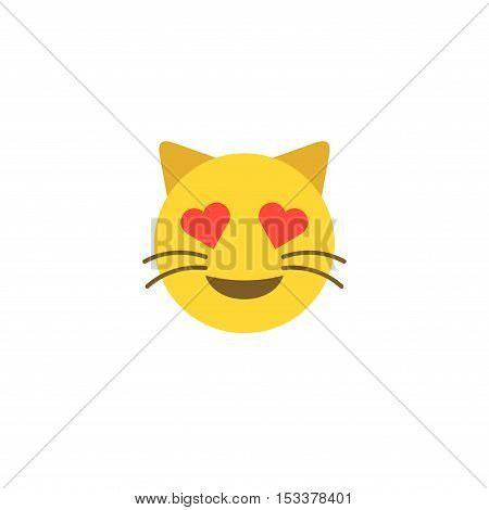 Flat style abstract simple emoji cat icon