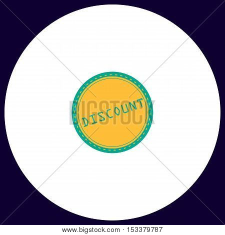 Discount Simple vector button. Illustration symbol. Color flat icon