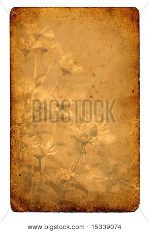 Fond de fleur de vieux papier grunge