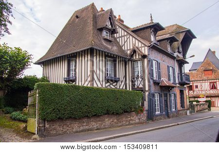 French Traditional House. Etretat, Normandy, France
