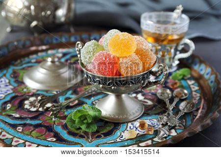 Tea Party: Green Tea and jelly sweets