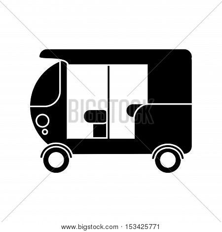 three wheeler vehicle icon. transportation travel and trip theme. Isolated design. Vector illustration