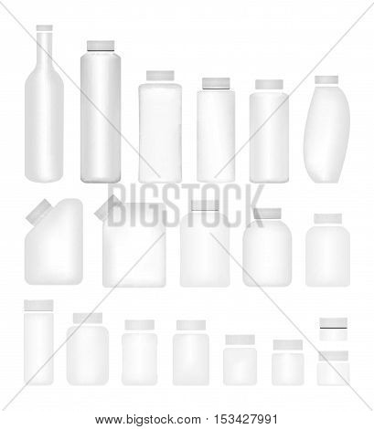 Blank Set of Plastic Packaging Bottles with Cap