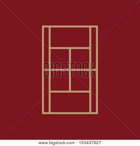 The tennis court icon. Sport symbol. Flat Vector illustration