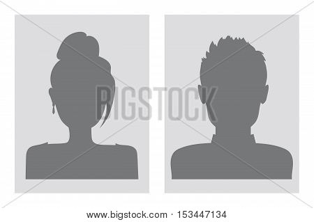 Vector male and female silhouettes. Gray tones.