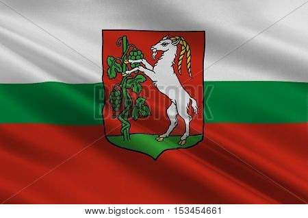 Flag of Lublin city in Lublin Voivodeship in southeastern Poland. 3d illustration