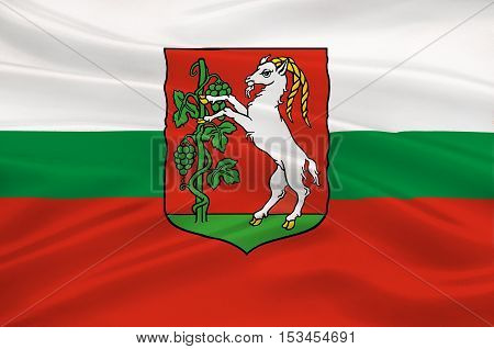 Flag of Lublin city in Lublin Voivodeship in southeastern Poland. 3d illustration