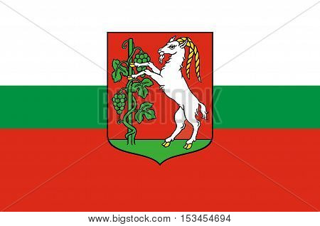 Flag of Lublin city in Lublin Voivodeship in southeastern Poland.