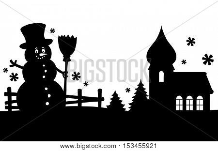 Snowman silhouette theme image 2 - eps10 vector illustration.