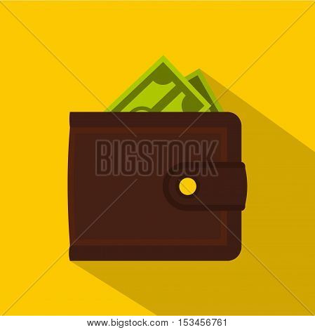 Leather purse icon. Flat illustration of leather purse vector icon for web