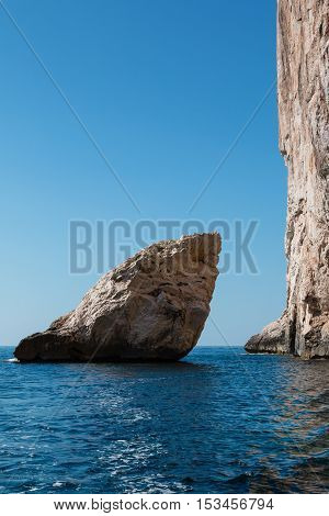 Sardinia Coastline: Majestic Rock near Sea Italy