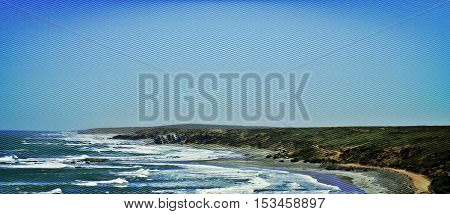 Landscape with the rocky coastline of Strandfontein