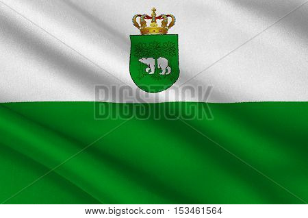 Flag of Chelm city in Lublin Voivodeship in southeastern Poland. 3d illustration