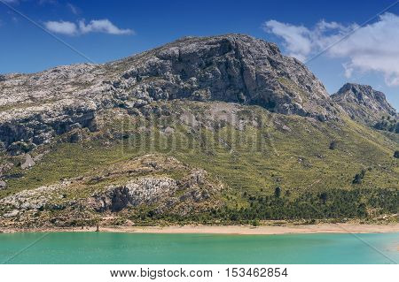 The artificial-scale Cuber reservoir in the Sierra de Tramuntana Mallorca Spain