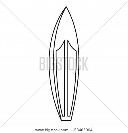 Surfboard icon. Outline illustration of surfboard vector icon for web