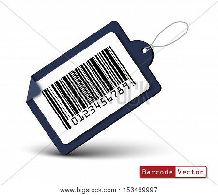 Price tag with bar code on white background