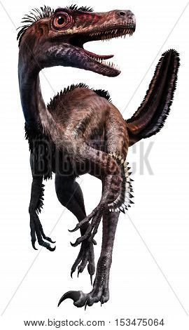Velociraptor from the Cretaceous era 3D illustration