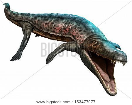 Archegosaurus from the Permian era 3D illustration