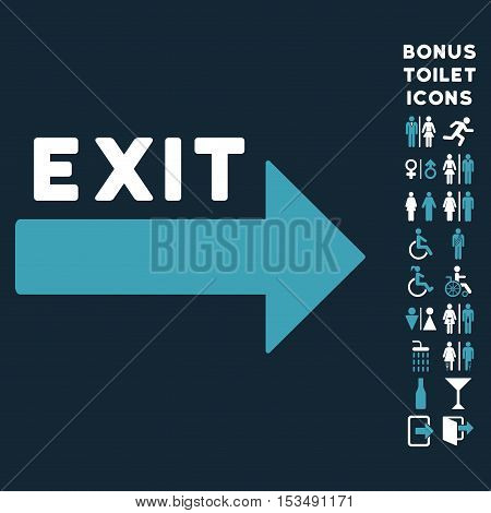 Icon For Exit Color:blue Exit Arrow Icon Bonus Vector & Photo (Free Trial) | Bigstock