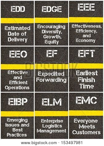 Photo Collage Of Business Acronyms