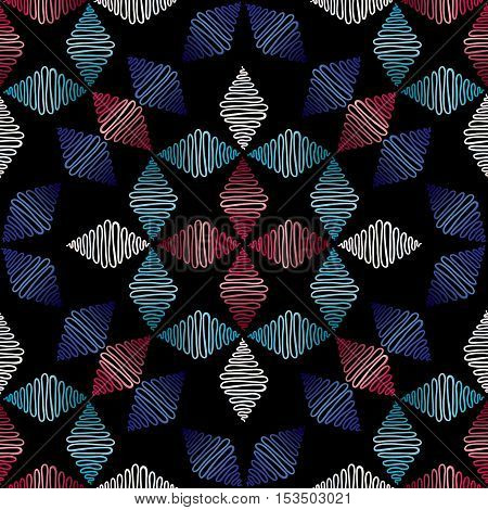 Abstract ornament seamless pattern. Hand drawn modern vector background.
