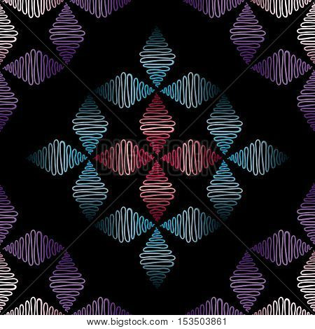 Abstract hand drawn seamless pattern. Modern tracery vector background.