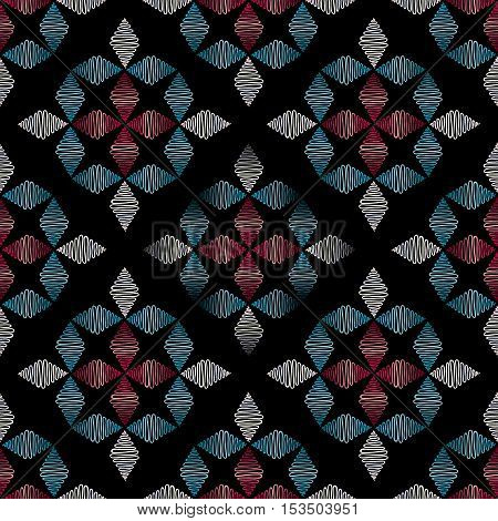 Abstract ornament seamless pattern. Hand drawn modern vector background.