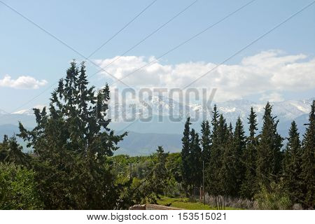 Beautiful view of Atlas, Ourika Valley. MOROCCO.