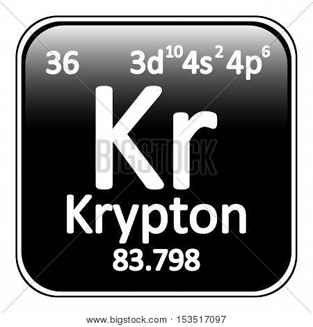 Periodic table element krypton icon on white background. Vector illustration.
