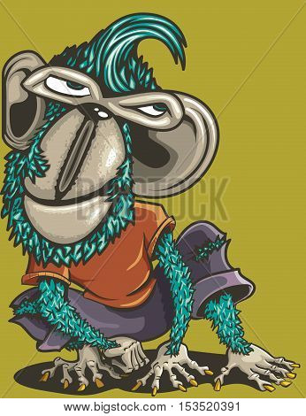 gnarly Monkey listening behind door Ape Expression Chimpanzee