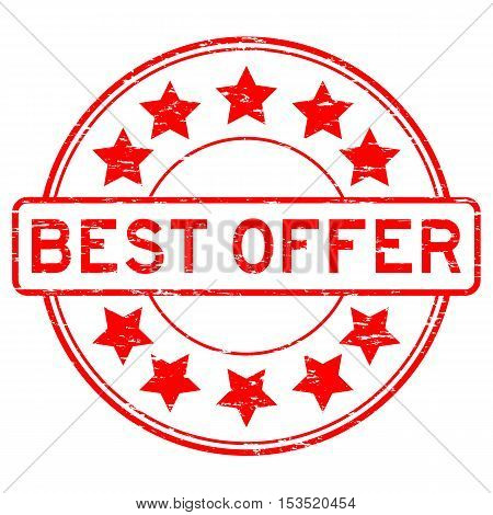 Grunge red round best offer rubber stamp