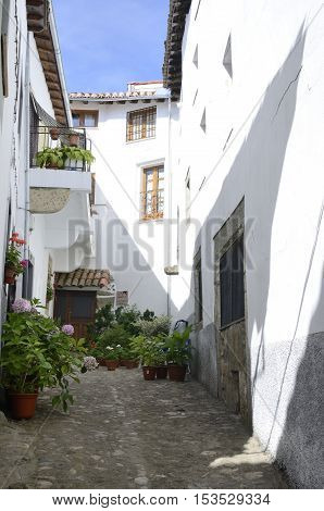 CANDELARIO, SPAIN - AUGUST 11, 2016: Rural hotel in the village of Candelario in the province of Salamanca Spain.
