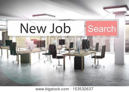 websearch new job red search button modern office 3D Illustration