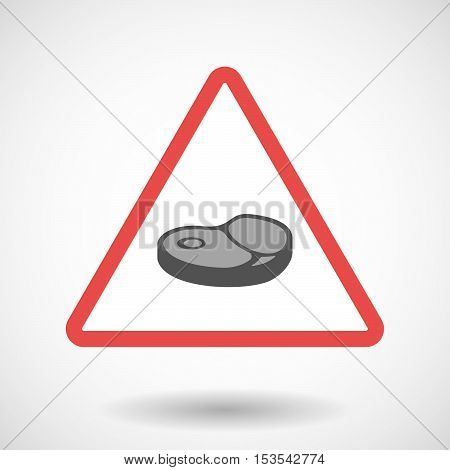Isolated Warning Sign Icon With  A Steak Icon