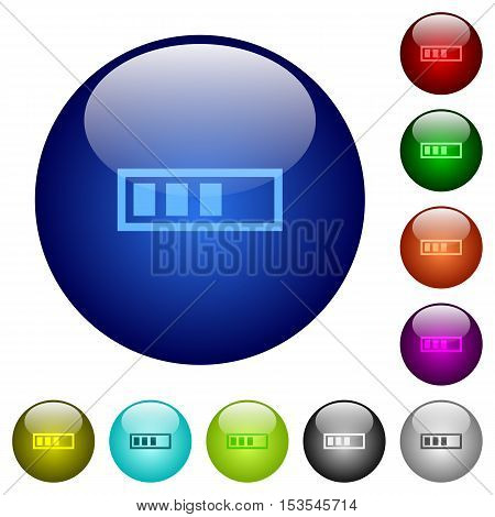 Progressbar icons on round color glass buttons