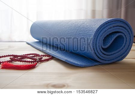 Yoga Mat With Mala Beads