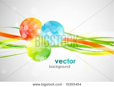 Yeşil Bıçaklar ve parlak şekiller. Vektör arka plan