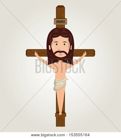 Jesus christ crucifix desing isolated vector illustration eps 10
