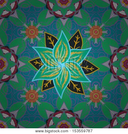 Mandala patternbackground. Vintage decorative ornamentbackground. EastIslam ArabicIndianottoman motifsrevival swirling.Blue Abstract Tribalethnic texture.Orientsymmetry lacefabricwallpaper