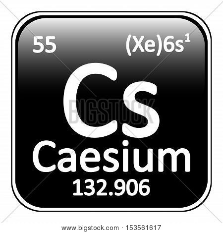 Periodic table element caesium icon on white background. Vector illustration.