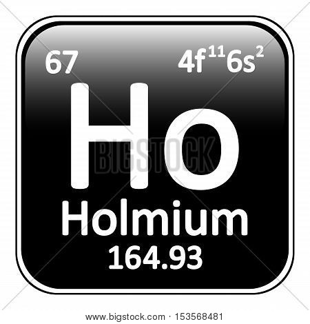 Periodic table element holmium icon on white background. Vector illustration.