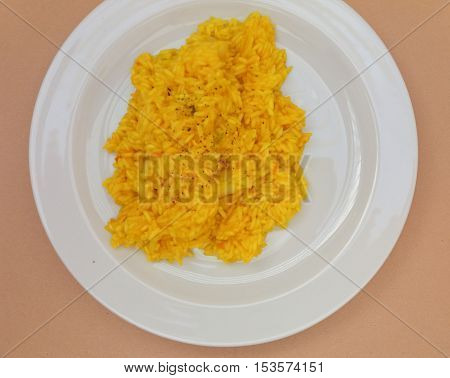 Saffron Risotto In A Dish