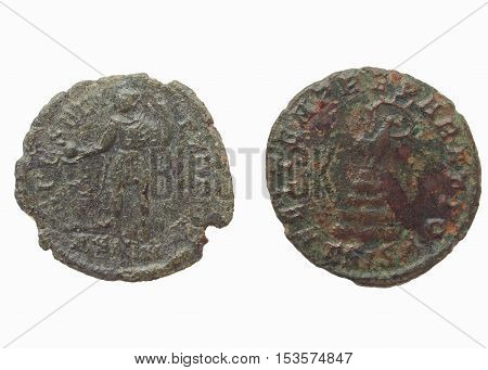 Roman Coins Dating Back To The Iv Century, Constantius I, Emperor From 305 To 306 And Constantinus,