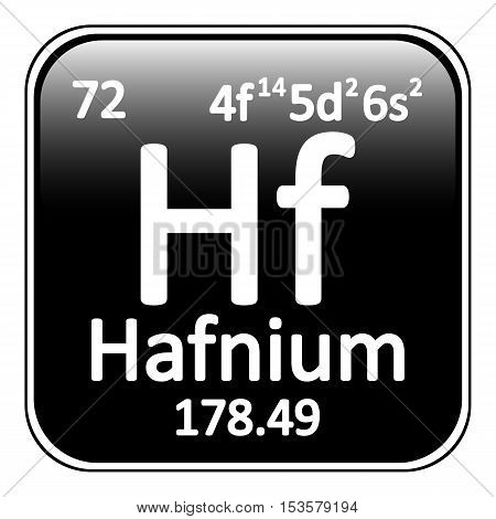 Periodic table element hafnium icon on white background. Vector illustration.