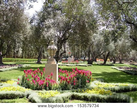 Flowers in Bahai garden near Akko Israel May 11 2004