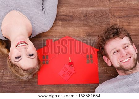 Just Married Lying On Floor.