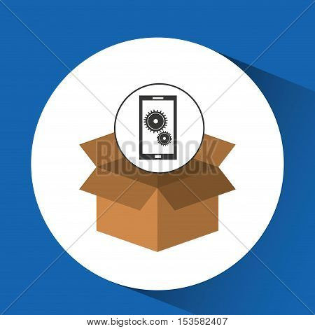 character man with technology work solution design vector illustration eps 10