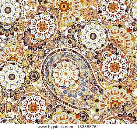 Traditional paisley pattern silk headscarf sample. Eastern cloth presents and gifts concept